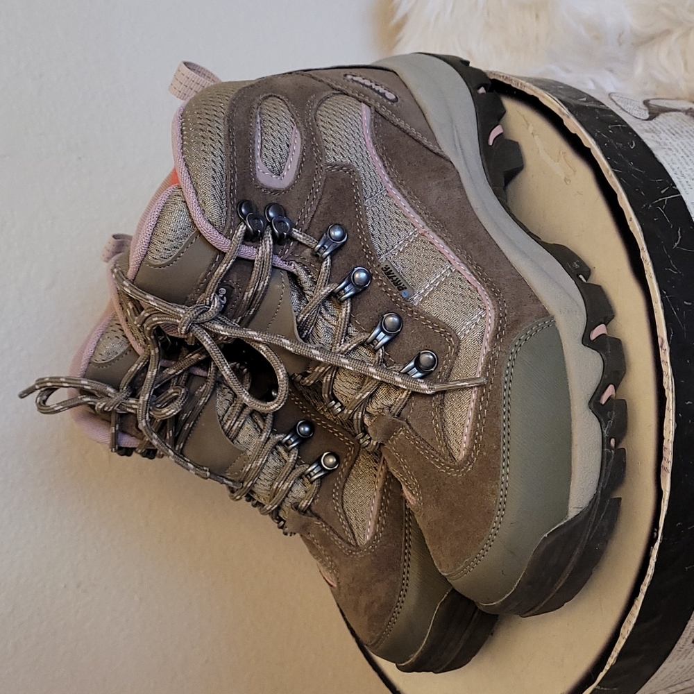 Hi-Tec Brown and Pink Women's Combat/Moto Boots